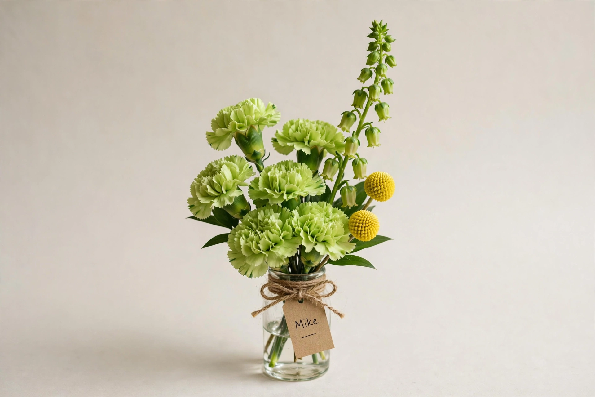 Mike-inspired bouquet mockup in bright green and yellow flowers
